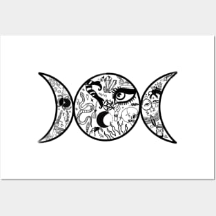 Moon phase tattoo Posters and Art